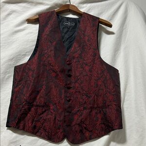 BRUNO PIRTTELLI Men Red Paisley Dress Vest.